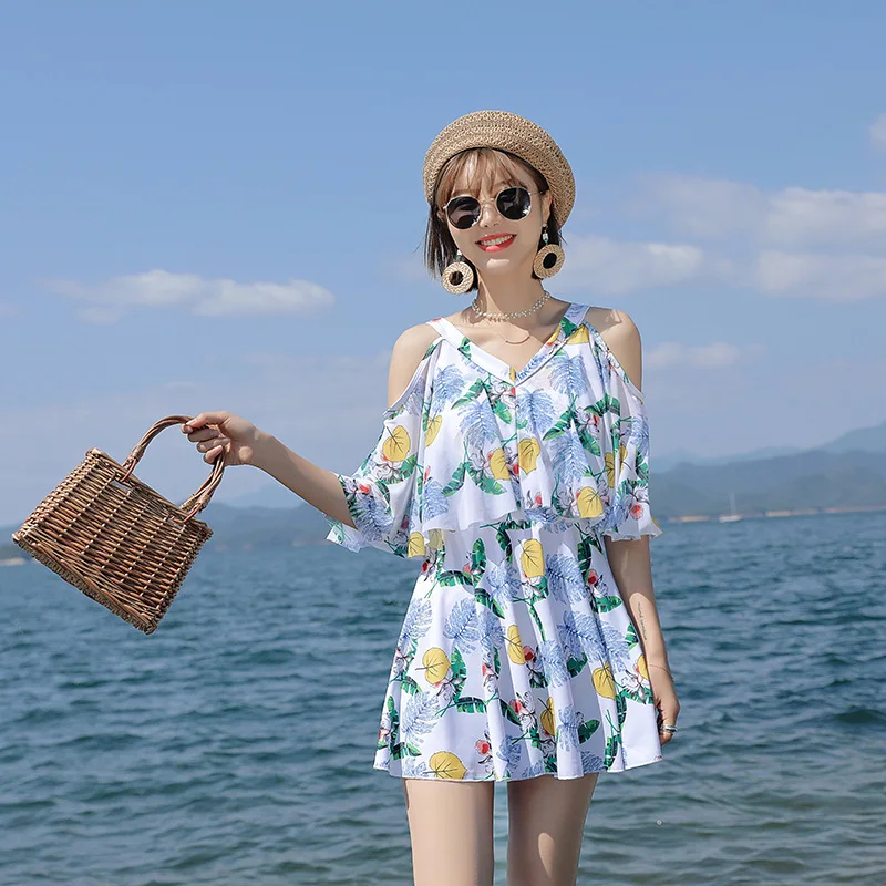 

Swimsuit Woman One Piece Women Trikinis Solid Swimwear Summer Korean Split Beach Back Polyester Swimsuit Ladies