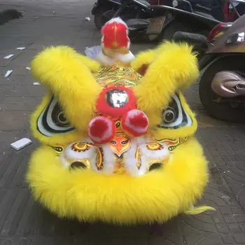 

Foshan Wool Hoksa Lion Dance MASCOT Costume Wool Chinese Folk Art Southern Lion Two Adults Cosplay Party Game Advertising