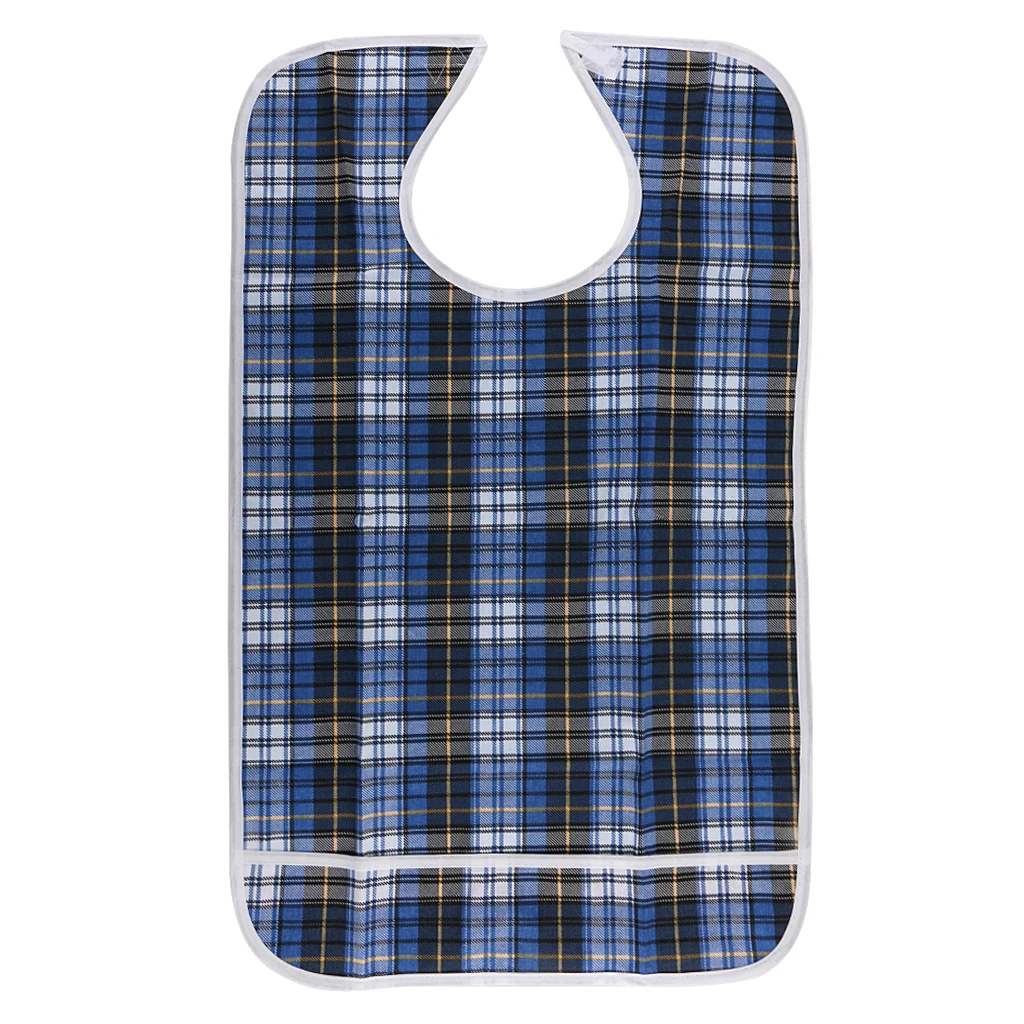 2 Pcs Large Reusable Clothing Protector Waterproof Adult Bibs Keeps Mealtime Neat for Elder Disability Patient Eating Drinking