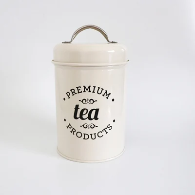TEA beige Герметичная банка из нержавеющей стали, банка для хранения чая, Caddy, сахар, печенье, кофе, закуски, контейнер для еды, коробка для хранения мелочей, кухонный бак для хранения - Цвет: TEA beige