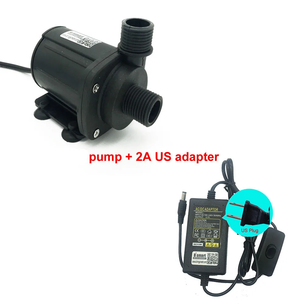 SR-1000B 1100-2000L/ч 2,1-5 м мини водяной насос 12V 24V DC погружной водяной насос Бесщеточный циркуляции Электрический насос высокого давления - Напряжение: Pump n 2a US adapter