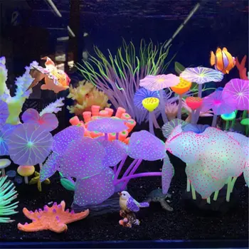 

11 Leaves Silicone Aquarium Ornament Artificial Coral Simulation Plants Landscape Fish Aquatic Pet Supplies Tank Decoration