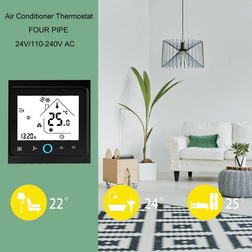 Термостат кондиционера 4 трубный комнатный термостат трех ветровых Скорость