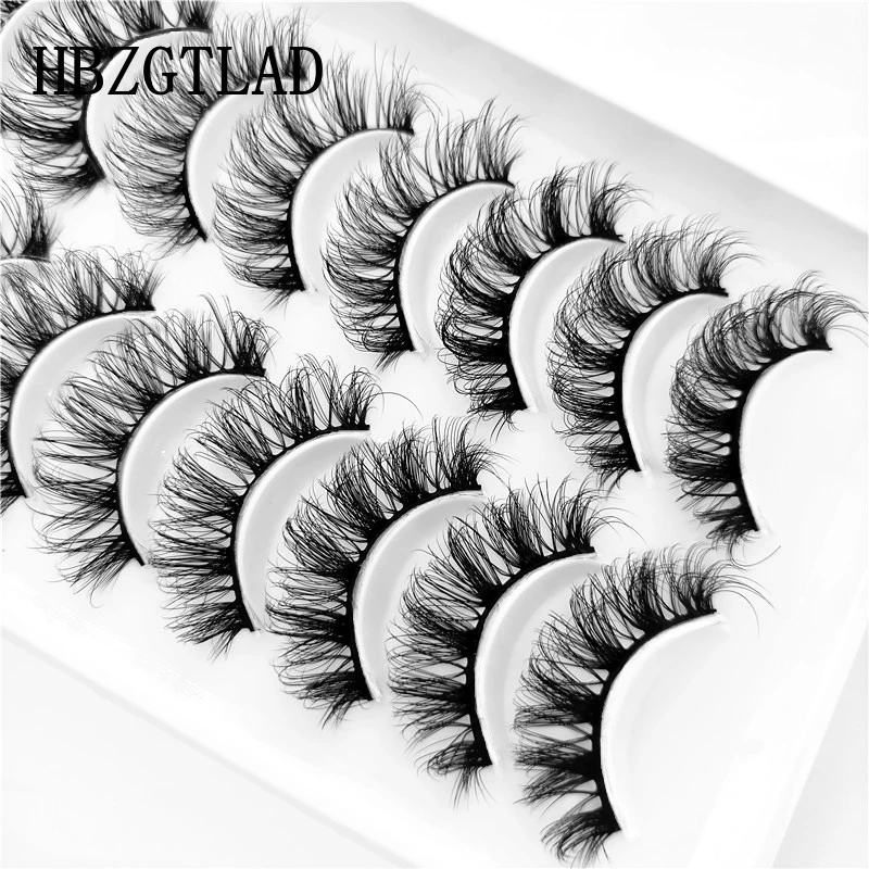 Stage Makeup Eye Lashes 10 Pairs 3D Mink Lashes Fluffy Soft Wispy Natural long False Eyelashes Curly lashes wholesale lashes