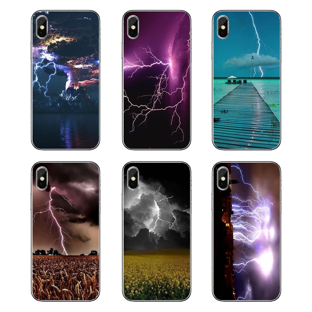 Мягкие прозрачные чехлы для Motorola MOTO x4 E4 E5 G5 G5S G6 Z Z3 G3 C Play Plus Lightning storm освещает мать