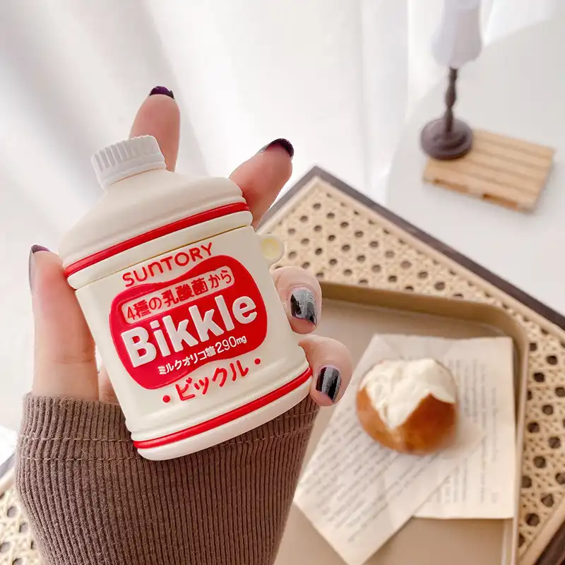 ヨーグルトドリンク3dためairpods 1 2プロボックスファッションブランドbikkleミルクソフトシリコーンワイヤレスbluetoothイヤホン 保護カバー イヤホン用アクセサリー Aliexpress