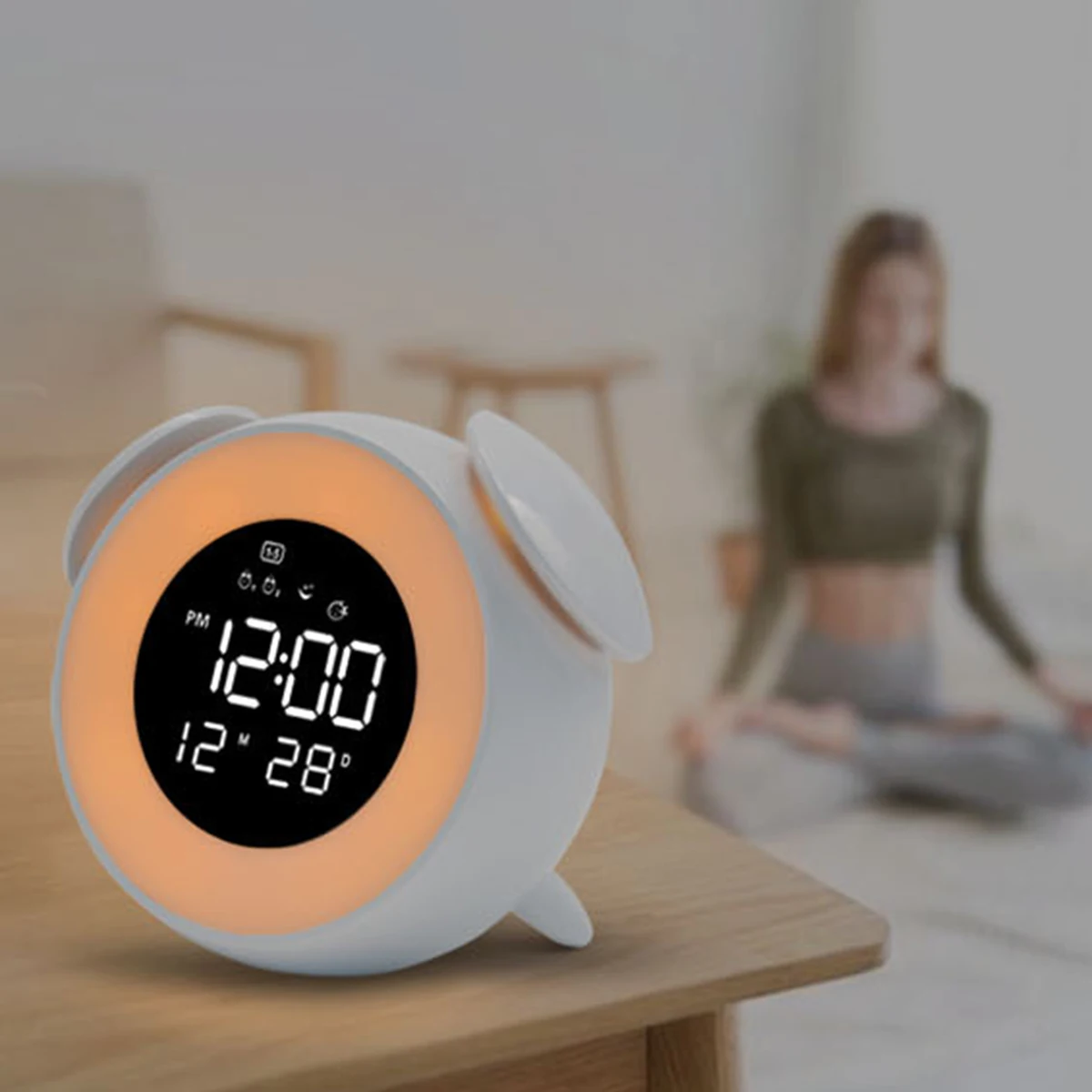 XNCH цифровой будильник Sunrise Wake Up Light имитация прикроватная лампа ночник функция повтора встроенный 25 музыкальный будильник
