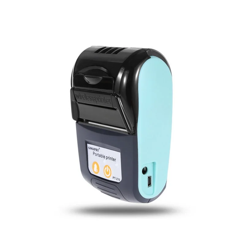 Blue GOOJPRT 58 мм Мини карманный термопринтер bluetooth android чековый принтер для ios android телефон - Цвет: Blue