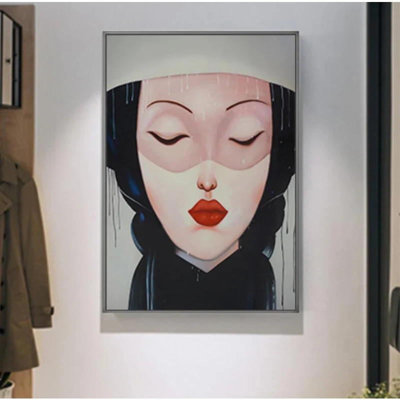 Abstract Abstinence Lady Lil Peep Canvas Poster Print For Living Room