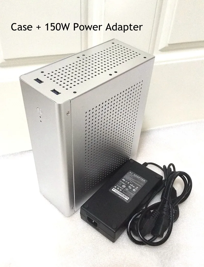 Silver PC Mini ITX безопасный корпус компьютерный геймер чехол Tower HTPC Чехол настольный игровой полностью алюминиевый тонкий корпус поддерживает GPU нож карты - Цвет: Silver