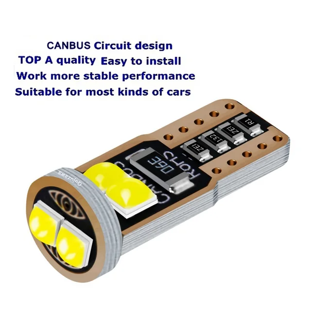 Luz LED Canbus superbrillante para Interior de coche, lámpara de aparcamiento, Bombilla lateral trasera, sin Error, T10, W5W, WY5W, 2825, 10 Uds. 3