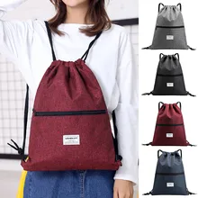 Пляжная сумка для занятий фитнесом, спортивная сумка с карманом, унисекс, рюкзак мешок с кулиской, водонепроницаемый, на молнии, женский рюкзак, тканевая сумка