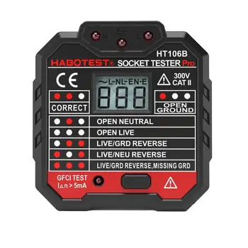 

HABOTEST Digital Display Socket Tester Power Socket Wiring Detection Wall Plug Breaker Finder Electric Mains Fault Checker EU/US