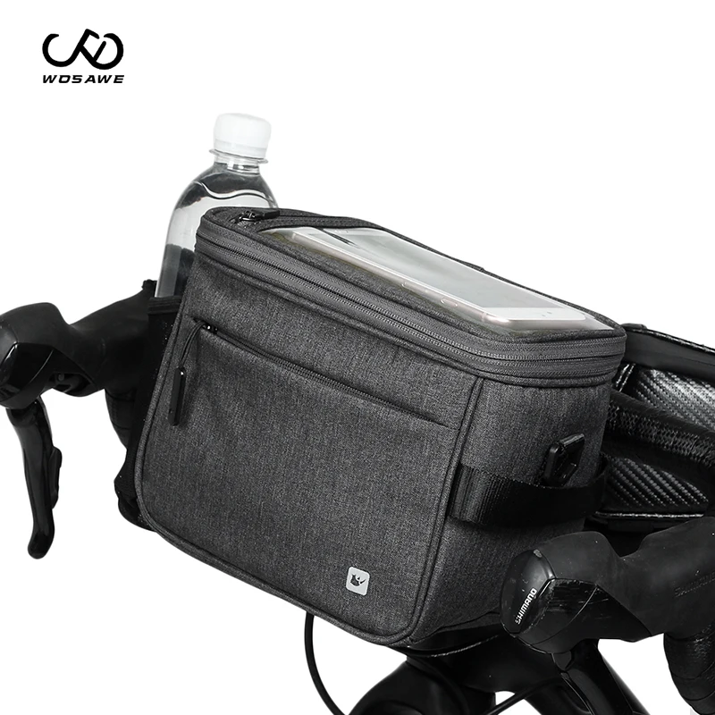 buy WOSAWE New Bicycle Front Handlebar Bag Camera bag Bag Big Capacity Handlebar Front Tube Bag Pocket Shoulder Backpack Rain cover