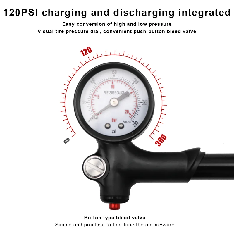 Pompe à choc pour vélo de montagne, compatible avec Valve de pneu Schrader, pompe à Air haute pression 300 Psi pour fourche avant et arrière, Suspension de vélo acheter à prix bas