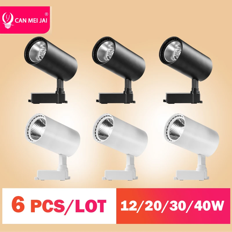 Led Spotlight 220V Spot Light Led Track Light Rail 12W 20W 30W 40W Ceiling Spots Lamp For Kitchen Home spotlights Fixture