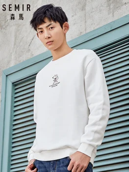 

SEMIR Sweatershirt men 2019 winter new cec loose hooded hoodies fleece comfortable handsome Korean version embroidery cotton hoo