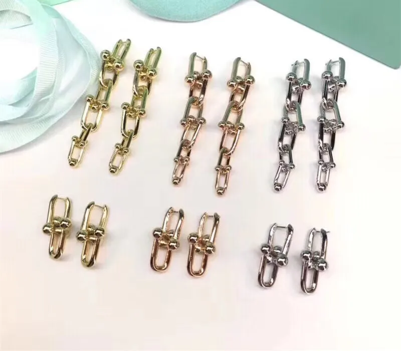 

fashion brand replica jewelry imitation U shape earrings for women T long earring stainless steel T jewelry