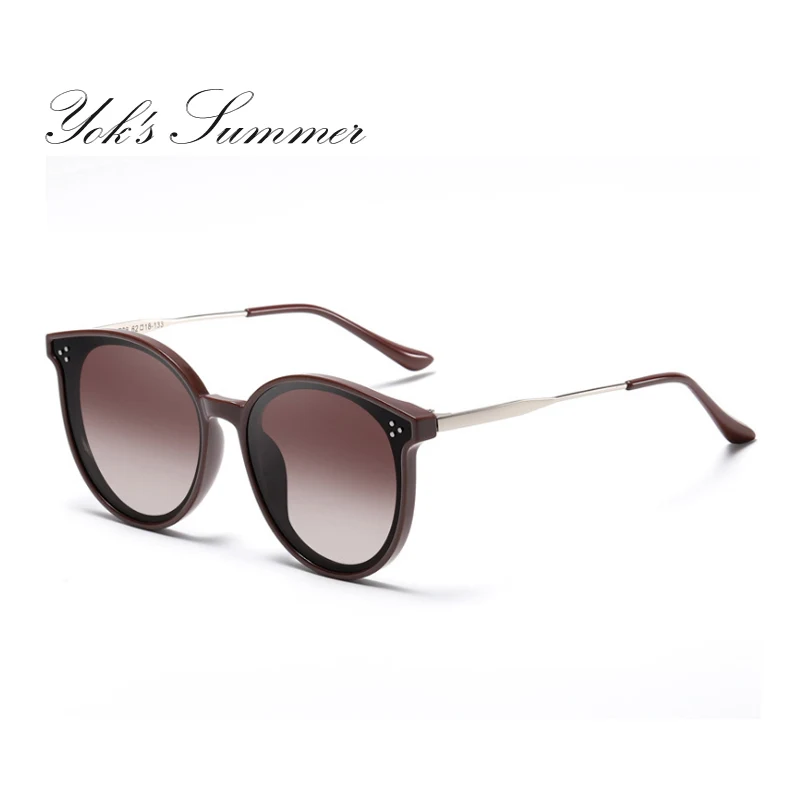 C3 Brown Brown YOK'S Youth 4-10 лет кошачьи глаза поляризованные солнцезащитные очки UV400 большое зеркальное покрытие тени очки девушки розовые очки Infantil CN1411 - Цвет линз: C3 Brown Brown