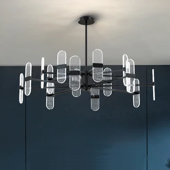 

New led pendant lights modern design for living room bedroom pendant lamp kitchen hanging lamp indoor lighting Black Fixture