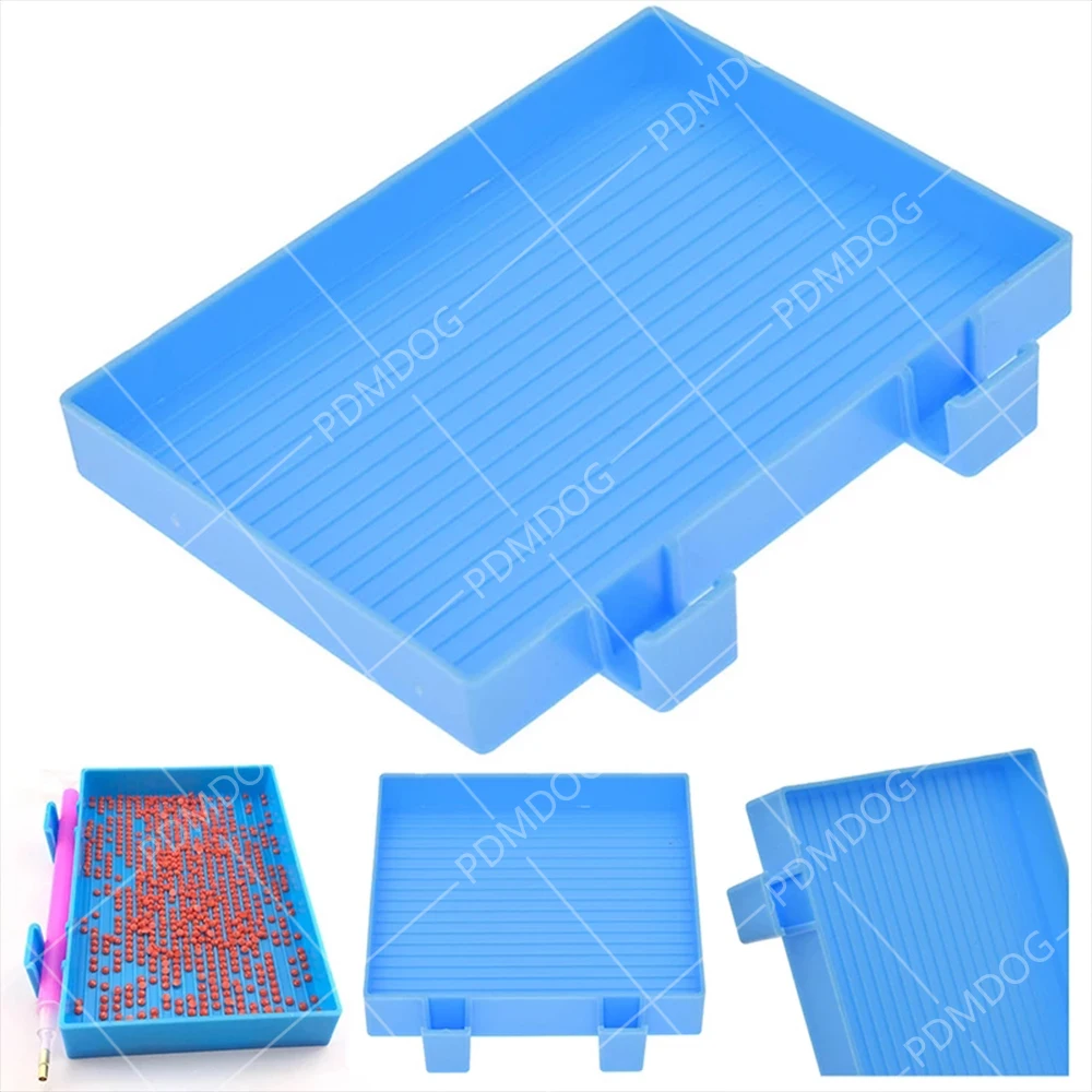 

PDMDOG Diamond Painting Accessory Tools Dual Use Supplies Diamond Embroidery Large Tray Plastic Rhinestone Capacity Plate