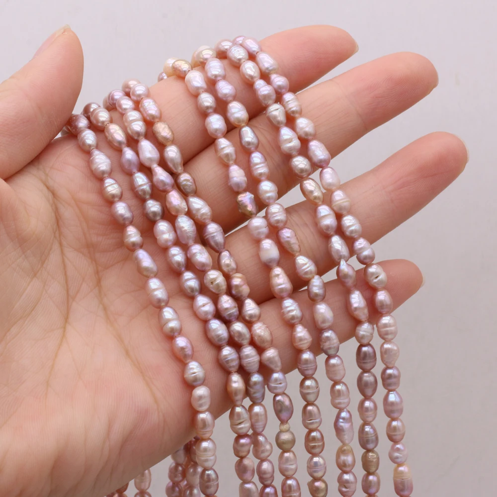 

Natural Fresh Water Pearl Beads Purple Rice Shape Beads 4-5mm DIY for Jewelry Making Necklaces Accessories Bracelet Earrings