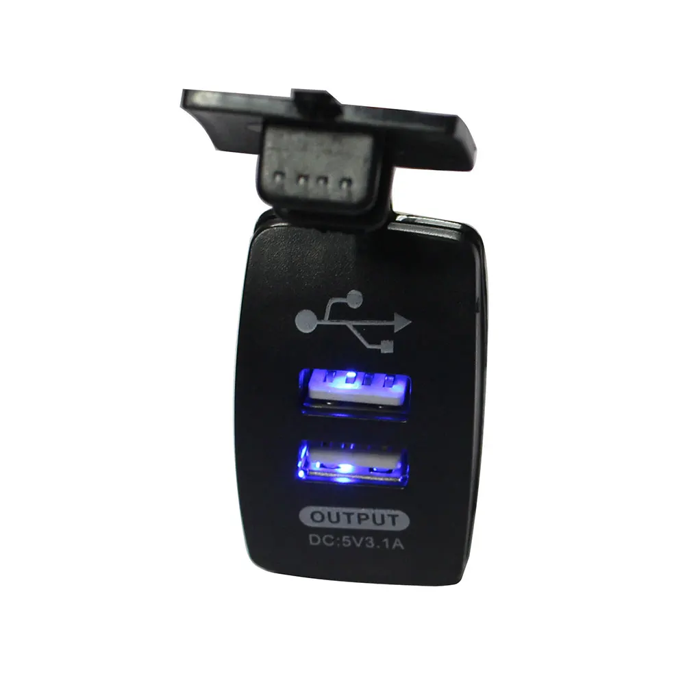 Черный USB зарядное устройство Автомобильное USB зарядное устройство рокер практичное автомобильное зарядное устройство для универсального