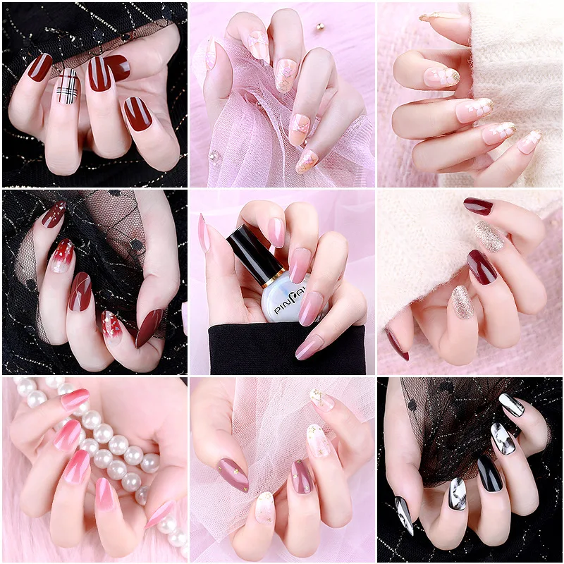 

Nails Tips on False with Fake Full Press Artificial Short Kiss Detachable Stick Coffin Designs Art Tipsy Cover Set Decoration