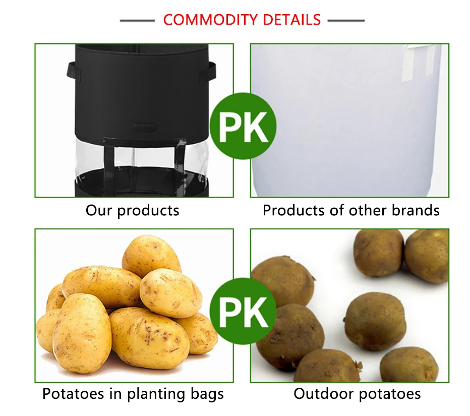 2 size Plant Grow Bags Potato Bag Home Garden Pot Greenhouse Vegetable Growing Bags Moisturizing Garden Bag Tools