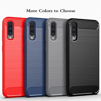 

200pcs/lot Brushed Carbon Fiber Soft Bumper Back Cover Case For Samsung Galaxy A60 M40 A70 A70S A80 A90 5G M10 M20 M30 M10s