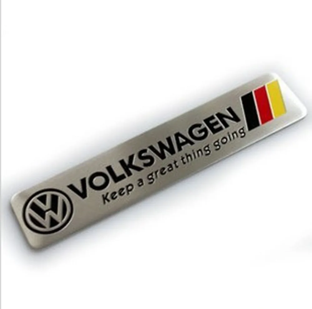 

For Volkswagen Logo German Flag Modified Aluminium Alloy Wire Drawing Stereo Metal Car Logo Cool Car Stickers