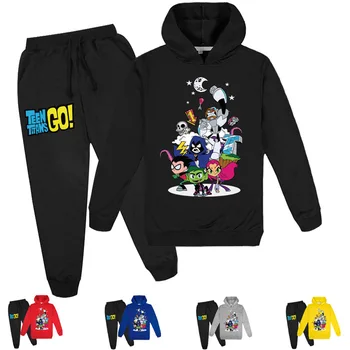 

Z&Y 2-16Y Toddler Boys Clothes Sets Kids Teen Titans Go Hoodies+trousers 2Pcs Set Girls Long Sleeve Sport Suit Toddler Outfits