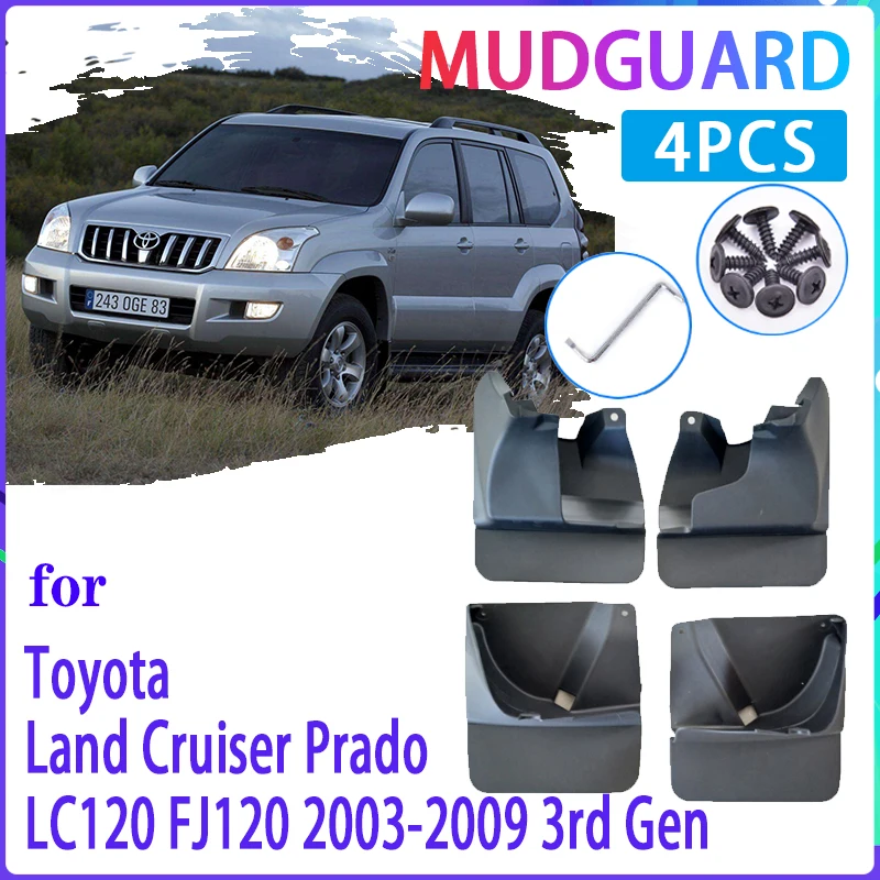 Car Mud Flaps for Toyota Land Cruiser Prado LC120 FJ120 120 2003~2009 Mudguard Splash Guards Fender Mudflaps Auto Accessories