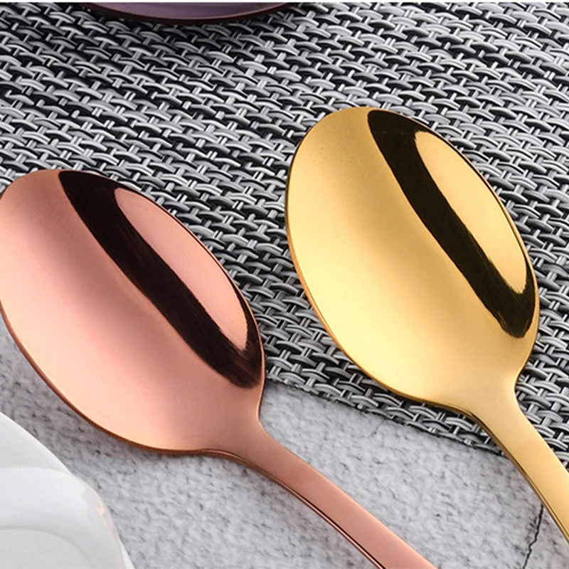 8 Colors Tea spoons Stainless Steel Small Coffee Spoons Gold Tableware Cutlery Unique Gold Small Dessert Spoon