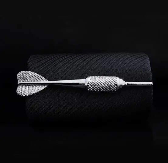 Silver Dart 20 шт. медный зажим для галстука, музыкальные ноты/курительная трубка/автомобиль/гитара/Крючок для рыбы/перо/Пуля зажим для галстука, булавки для галстука, мужские ювелирные изделия, смешанный заказ - Окраска металла: Silver Dart