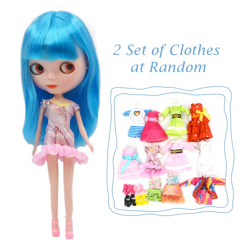 Blyth BJD кукла, Blyth кукольные телесного цвета по индивидуальному заказу Кофе куклы может изменить макияж и платье, 12 дюймов мяч шарнирные 03 - Цвет: B1-Outfit