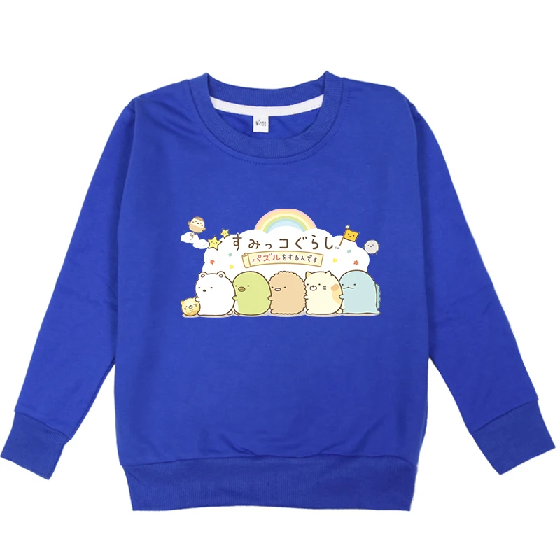Kawaii Sumikko/детская одежда с длинными рукавами и принтом; толстовки для маленьких мальчиков и девочек; повседневные толстовки для девочек; Топы в стиле хип-хоп; унисекс