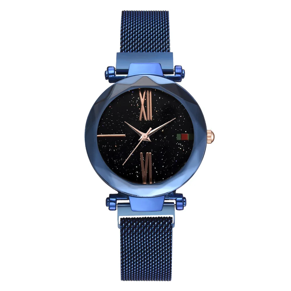 

Hot Selling Shaking Voice Network Red Quartz Watch Fashion Stylish Starry Magnet Elegant Mesh Belt Watch