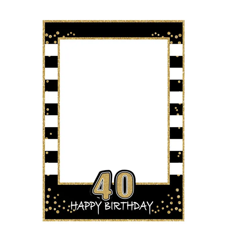 40 Year Birthday Balloons Banner Swirls Spiral Ornaments Photo Booth Props Frame Adult Men Women Birthday Party Decor Supplies