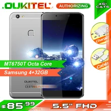 OUKITEL U15S 5," ips FHD 4 ГБ 32 ГБ смартфон MTK6750T Восьмиядерный датчик отпечатков пальцев Android 6,0 мобильный телефон 2450 мАч