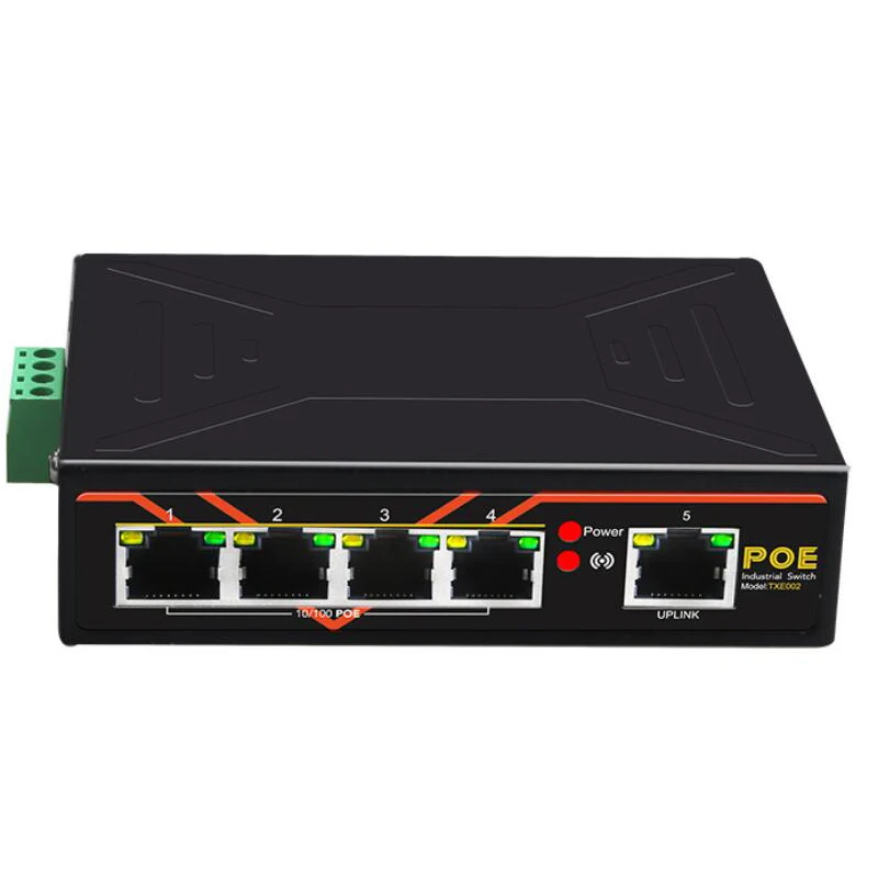 5 Порты промышленный Быстрый Ethernet-коммутатор 10/100 Мбит сетевой коммутатор POE DIN Rail Тип сети RJ45 сетевой адаптер сигнал усиления