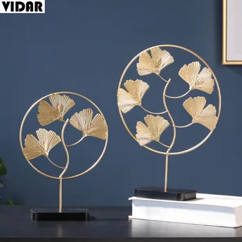 

VIDAR Japanese Style Iron Craft Gold Ginkgo Biloba Tree Leaves Monstera Deliciosa Plant Leaf Monstera Table Decoration Nordic