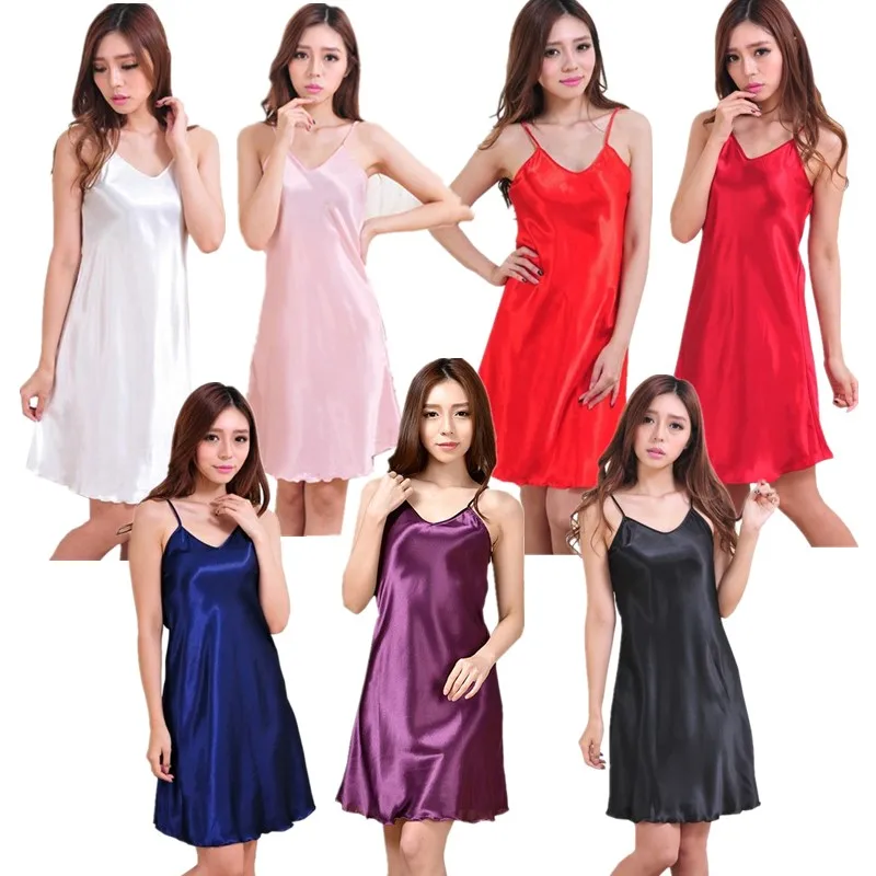 Women Nightgowns Women Nightdresses Sleeping Dress Women Satin Nightgown Lady Sexy Spaghetti Strap Night Dress Female Sleeveless Sleepwear Plus Size 3XL 4XL Nightwear