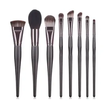 

VVHUDA Profession 8Pcs Kit Makeup Brushes Set Basic Foundation Brush Synthetic Hair Eyeshadow Contour Cosmetics Vegan Tools