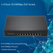 1+ 8 портов 100 Мбит/с PoE выключатель инъектор питания по Ethernet IEEE 802.3af для камер VoIP встроенный блок питания ЕС вилка