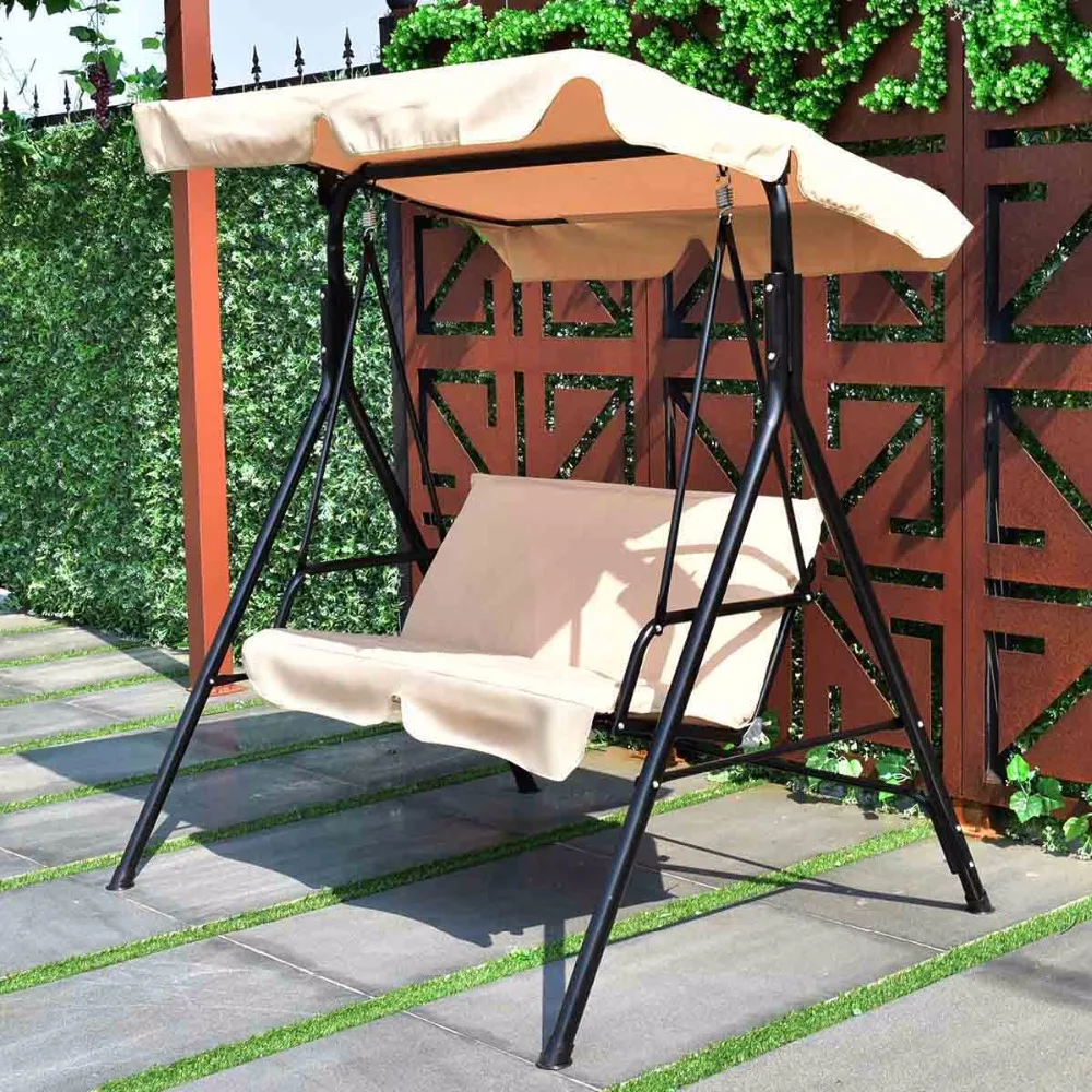 Loveseat патио качели с тентом Glider гамак мягкая стальная рама скамейка открытый