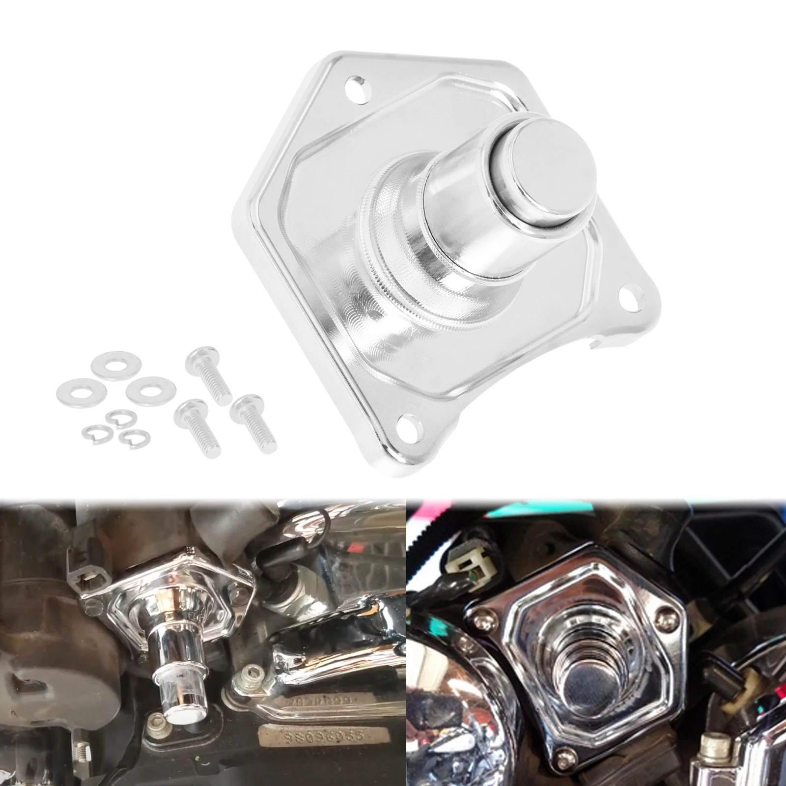Chrome Solenoid Cover Starter Push Button for Harley Sportster Big Twin Dyna Parts & Accessories