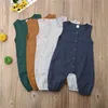 Pudcoco Newborn Baby Boy Girl Clothes Cotton Linen Romper Solid Sleeveless Striped Jumpsuit Outfit Baby Summer Clothing 0-24M ► Photo 2/6