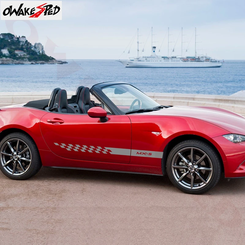Автомобильные двусторонние полосы юбка Декоративные наклейки для Mazda MX 5 Racing