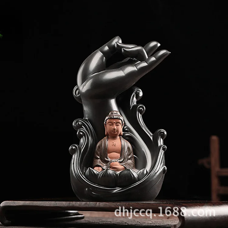 

ceramic incense burner Bergamot guanyin smoke backflow aroma stove ta archaize lotus Buddha incense burner wholesale